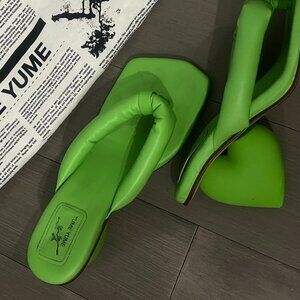 Yume Yume Green Sculptural Heeled Sandals – Size 40 (Dust Bag Included)